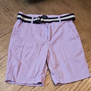 Boys Lavender Purple Chino Cargo Shorts with Belt Size 8